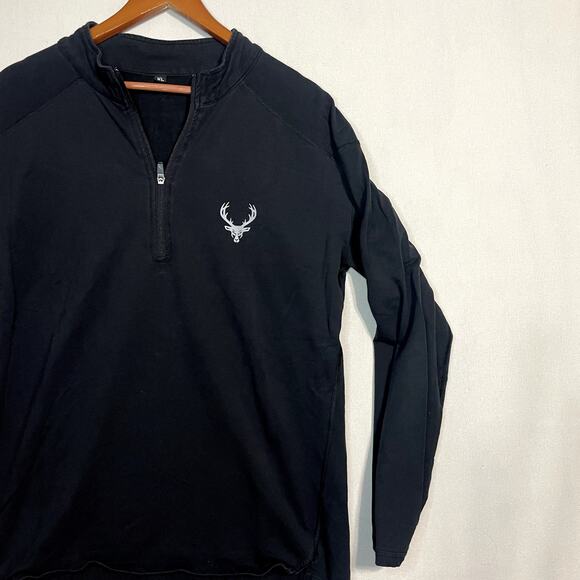 Bucked Up Men's‎ 1/4 Zip Pullover Fleece Sweatshirt Black- Size XL - Picture 5 of 11
